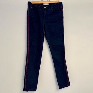 Jacadi Madmoiselle Dark Blue Skinny Jeans with Red Stripes